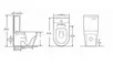 Унитаз компакт безободковый «Orans» WM-9908 белый с сиденьем дюропласт с микролифтом белое, картинка №10