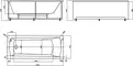 Ванна акриловая «Акватек» Либра 170/70 New (разборный) с экраном с каркасом с сифоном белая левая, фотография №3