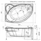 Ванна акриловая «Aquanet» Jamaica 160/110 с каркасом без сифона белая левая, изображение №4