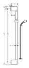 Штанга для душа «Hansgrohe» Unica 27615000 со шлангом 160 см хром, картинка №2