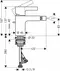 Смеситель для биде «Hansgrohe» Metris S 31261000 с донным клапаном хром, картинка №2