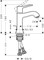 Смеситель для раковины «Hansgrohe» Metris Сlassic 31075000 с донным клапаном хром, фото №5