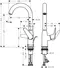 Смеситель для раковины «Hansgrohe» Novus 71126000 с донным клапаном хром, картинка №2