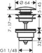 Донный клапан для раковины «Hansgrohe» 50100000 с механизмом Клик-Клак хром, картинка №2
