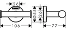 Двойной крючок «Hansgrohe» Logis Universal 41725000 на стену хром, картинка №2