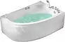 Гидромассажная ванна акриловая «Gemy» G9009 B 150/100 с каркасом с сифоном белая правая, картинка №2