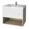 Мебель для ванной подвесная «Dreja» Perfecto 60 белая/дуб, картинка №2