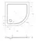 Душевой поддон «Cezares» TRAY-M-R-90-550-35-W 90/90 низкий стеклопластик четверть круга без сифона белый, фотография №3