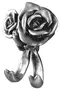 Двойной крючок «Art&Max» Rose AM-B-0912-T на стену серебро, фото №1