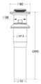 Донный клапан для раковины «Belbagno» BB-PCU-02-IN с механизмом Клик-Клак сатин, картинка №2