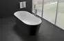 Ванна акриловая «Belbagno» BB71 Nero 170/80 с ножками с сифоном белая/чёрная, картинка №2