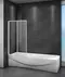Шторка на ванну стеклянная «Cezares» RELAX-V-2-80/140-C-Bi прозрачная универсальная, картинка №2