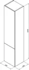 Пенал «Aquanet» Алвита 35 подвесной белый глянец правый, изображение №4