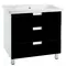 Тумба с раковиной «Bellezza» Пегас 80 (Como 80) чёрная/белая, фото №1