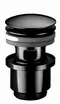 Донный клапан для раковины «Cezares» CZR-SAT25-NOP с механизмом Клик-Клак чёрный матовый, фото №1