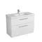 Мебель для ванной подвесная «Diborg» Lande 100 с 2 ящиками белая, изображение №4