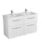 Мебель для ванной подвесная «Diborg» Lande 125 с 4 ящиками белая, фотография №3