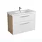 Мебель для ванной подвесная «Diborg» Lande 100 с 2 ящиками белая/дуб, фотография №3