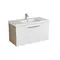 Мебель для ванной подвесная «Diborg» Lande 100 с ящиком белая/дуб, фотография №3