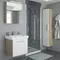 Мебель для ванной подвесная «Diborg» Lande Q 60 с ящиком белая/дуб, картинка №2