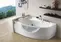 Гидромассажная ванна акриловая «Gemy» G9046 K 161/99 с каркасом с сифоном белая левая, картинка №2
