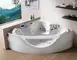 Гидромассажная ванна акриловая «Gemy» G9025 II K 155/155 с каркасом с сифоном белая, изображение №4
