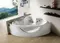 Гидромассажная ванна акриловая «Gemy» G9025 II B 155/155 с каркасом с сифоном белая, картинка №2