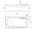 Гидромассажная ванна акриловая «Gemy» G9006-1.7 B 172/77 с каркасом с сифоном белая правая, фотография №3
