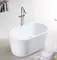 Ванна акриловая «Abber» AB9277 130/75 с каркасом с сифоном белая, фото №5