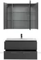 Мебель для ванной подвесная «Aquanet» Алвита 100 серый антрацит глянец, изображение №4