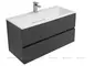 Мебель для ванной подвесная «Aquanet» Алвита 100 серый антрацит глянец, фото №9