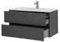 Мебель для ванной подвесная «Aquanet» Алвита 100 серый антрацит глянец, картинка №10