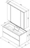 Мебель для ванной подвесная «Aquanet» Алвита 100 серый антрацит глянец, изображение №16