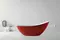 Ванна акриловая «Abber» AB9233R 184/79 с каркасом с сифоном красная/белая, изображение №4