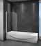 Шторка на ванну стеклянная «Cezares» RELAX-V-1-80/140-C-Bi прозрачная универсальная, картинка №2