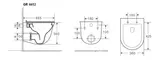 Подвесной унитаз безободковый «Grossman» GR-4412MS белый матовый с сиденьем ультратонкое дюропласт с микролифтом белое, картинка №6