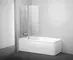 Шторка на ванну стеклянная «Ravak» 10CVS2 100 Transparent/хром левая, картинка №2
