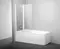 Шторка на ванну стеклянная «Ravak» 10CVS2 100 Transparent/белая левая, картинка №2