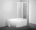 Шторка на ванну стеклянная «Ravak» VSK2 Rosa 160 Transparent/белая правая, картинка №2