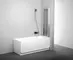 Шторка на ванну стеклянная «Ravak» VS3 130 Transparent/сатин универсальная, изображение №4