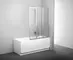 Шторка на ванну стеклянная «Ravak» VS3 130 Transparent/сатин универсальная, фотография №3