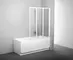 Шторка на ванну стеклянная «Ravak» VS3 130 Transparent/белая универсальная, картинка №2