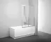 Шторка на ванну стеклянная «Ravak» VS2 105 Transparent/сатин универсальная, картинка №2
