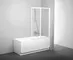 Шторка на ванну стеклянная «Ravak» VS2 105 Transparent/белая универсальная, картинка №2