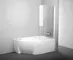 Шторка на ванну стеклянная «Ravak» CVSK1 Rosa 140-150 Transparent/белая правая, картинка №2