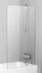 Шторка на ванну стеклянная «Ravak» PVS1 80 Transparent/сатин универсальная, фото №1