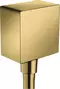 Подключение для душевого шланга «Hansgrohe» FixFit Square 26455990 с обратным клапаном полированное золото, фото №1