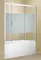 Шторка на ванну стеклянная «Aquanet» Practic 170/150 полоска серая/хром универсальная, фото №1