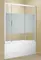 Шторка на ванну стеклянная «Aquanet» Practic 160/150 полоска серая/хром универсальная, фото №1