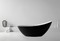 Ванна акриловая «Abber» AB9233B 184/79 с каркасом с сифоном белая/чёрная, изображение №4